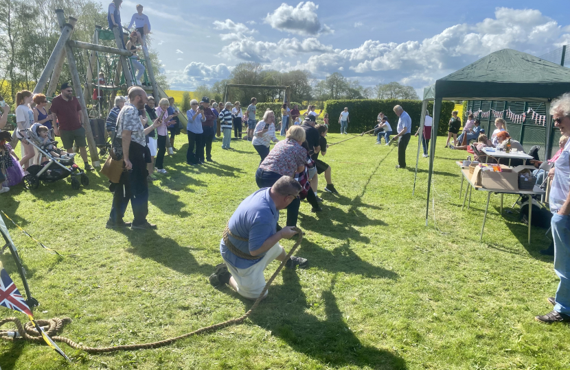 A tug of war game at Bettisfield Village Fete