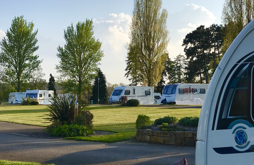 Caravans at the Plassey Holiday Park