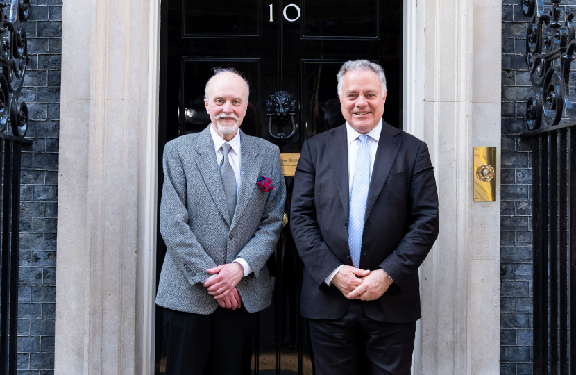 Simon Baynes MP with Phil Robinson outside No 10