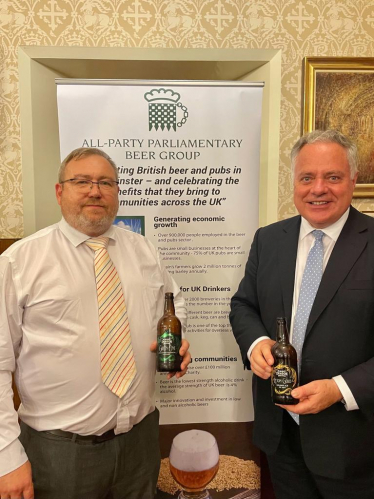 Richard Lever and Simon Baynes MP at the APPG Beer