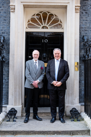 Simon Baynes MP with Phil Robinson outside No 10