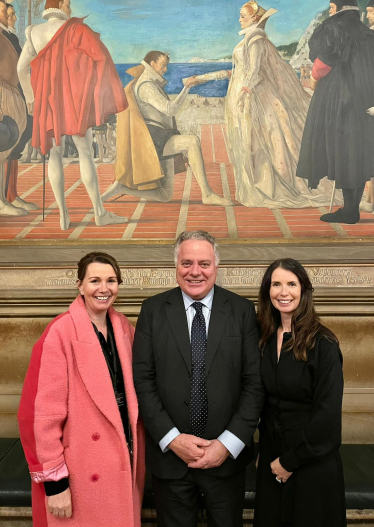 Simon Baynes MP with Louise Lidford and Nichola Hembury 