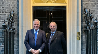 Simon and Clive Barnard at No 10 Downing Street